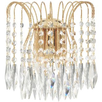 Searchlight Applique Classica Waterfall Acciaio Oro Cristallo 2 Luci E14
