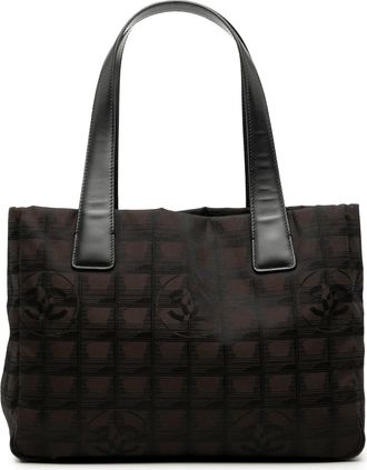 Chanel Pre-owned Womens New Travel Line Nylon Tote - Dark Brown Textile - One Size