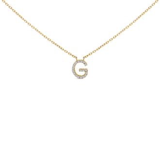 House of Brilliance 10K Gold Diamond Accent A-Z Block Initial Pendant Necklace