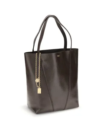Chlo&eacute; Womens Spin Shoulder Bag Kohl Brown Calf Leather Bos Taurus