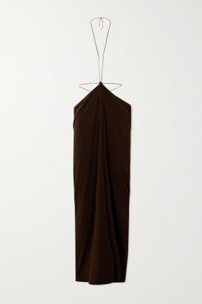 GRACE LING Gonna Maxi In Jersey Stretch Con Decorazione - Marrone