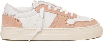 D.A.T.E. Tweekleurige Sneakers met Veters - Dames - Sneakers - Roze - 36 EU - Leer - Schoenen