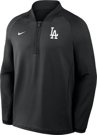 Nike Los Angeles Dodgers Authentic Collection Nike Mens Dri-FIT MLB 1/2-Zip Long-Sleeve Top in Black | 04H900ALD-KRR