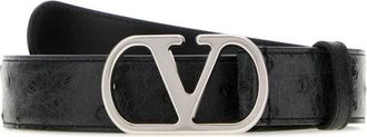 Valentino Garavani VLogo Signature Riem - Heren - Riemen - Zwart - 105 CM - Leer - Accessoires