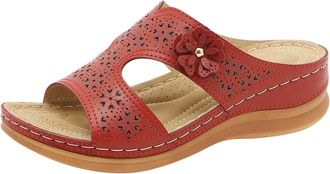 Generic Womens Walking Sandals with Arch Support Wedge Non Slip Daily Use Sandls Slides Platform Orthopedic Fashion Sandals 2025 Summer Leather Open Toe Shoes