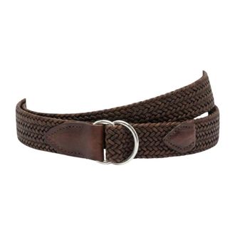 Alberto Luti Woven Leather Belt - male - Alberto Luti - Belts - Brown - 105 CM - Accessories
