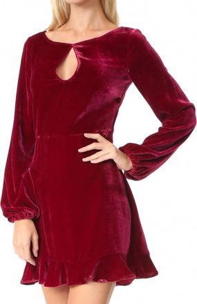For Love & Lemons Velvet Mini Dress In Raspberry
