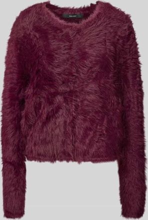 Vero Moda Regular Fit Strickjacke in Kunstfell-Optik Modell FLUFFY in Bordeaux, Größe XS