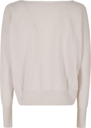 Roberto Collina V-Neck Merino Cashmere Sweater with Ribbed Details