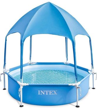 Intex Piscina Redonda Intex Canopy Metal Frame Con Toldo Parasol 28209