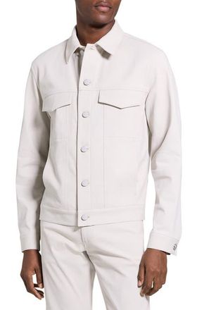 Theory River Trucker in Neoteric Twill Jacket in Silver Cloud - Uqa at Nordstrom, Size Xx-Large