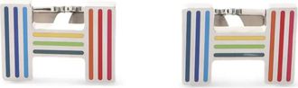 Herm&egrave;s 10s quiz rainbow cufflink - Silver