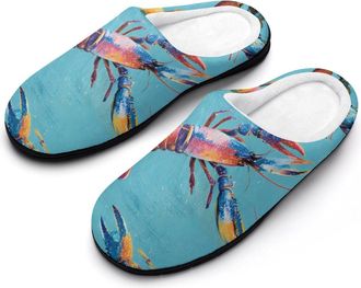 Generic Lobsters Swimming In The Sea Mens Slippers House Slipper Anti-skid Sole Indoor Shoes Outdoor Comfort Cotton
