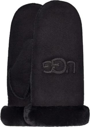 UGG Schapenvacht Geborduurd Handschoenen Black - Dames - Handschoenen - Zwart - L/Xl - Accessoires