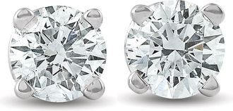 Pompeii3 5/8ct Round Diamond Excellent Studs Screw Backs 14k White Gold Lab Grown
