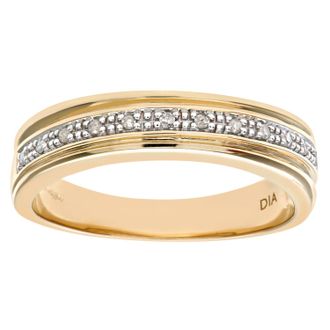 Diamant L'éternel Dames 9ct geelgouden diamanten trouwring