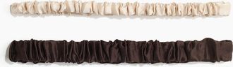 H&M 2er-Pack Seidenhaarb&auml;nder - Dunkelbraun/Cremefarben