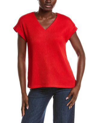 Anne Klein Crinkle Pintuck Knit Top