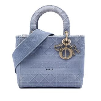 Dior Pre-owned Dior Medium Embroidered Canvas Cannage Lady D Lite Satchel Ladies E3BIXF993A6T26Q8