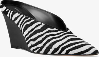 Michael Kors Xandra Zebra Print Calf Hair Wedge Mule