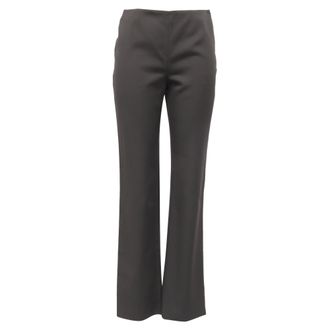 Emporio Armani Highwaist Trouser in Olive Green Wool