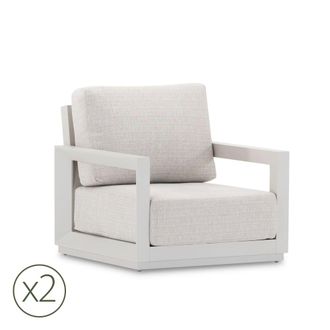 Kerama Pack de 2 sillones de jard&iacute;n de aluminio beige