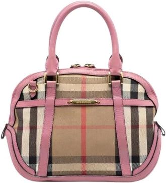 Burberry Pre-owned Handbags, female, Multicolor, Size: ONE SIZE Pre-owned The Bridle Orchard Canvas Handbag