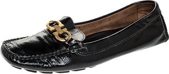 Ferragamo Black Leather Gancio Bit Loafers
