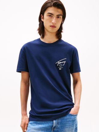 Tommy Jeans T-Shirt TOMMY JEANS TJM SIGN CITY TEE EXT, Herren, Gr. 4XL, blau (schwarz night navy), Single Jersey, Obermaterial: 100% Baumwolle, regular fit h&uuml;ftbe