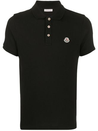 Moncler Black Logo cotton polo shirt