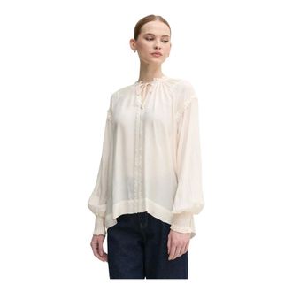 Mos Mosh MOS Mosh, Dames, Blouses & Shirts, Beige, Maat: M Viscose