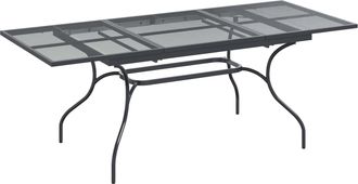vidaXL Mesa De Comedor De Malla Extensible Gris Antracita Vidaxl