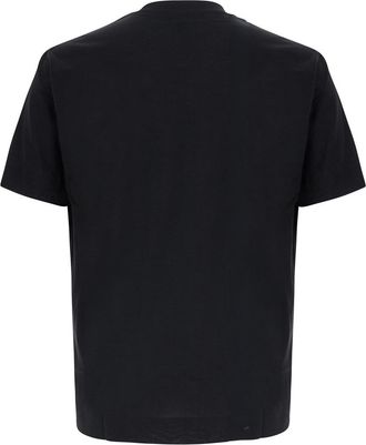Emporio Armani Mens T-Shirt Multilogo Black Cotton Lyocell T-Shirts And Polos