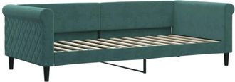 vidaXL Sofá cama sin colchón terciopelo verde oscuro 90x200cm Vidaxl