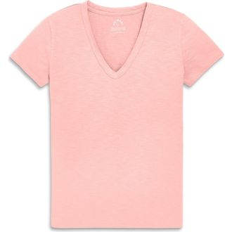 primary Adult Classic Slub V-Neck Tee in Flamingo at Nordstrom, Size Xx-Large