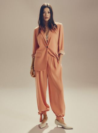 Icone Womens Fluid tie-ankle wide-leg pant