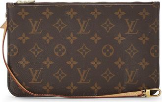 Louis Vuitton Brown Monogram Coated Canvas Neverfull Pouch Nm Mm (Authentic Pre-Loved)