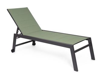 BIZZOTTO Tumbona con ruedas de aluminio y textilene antracita/verde