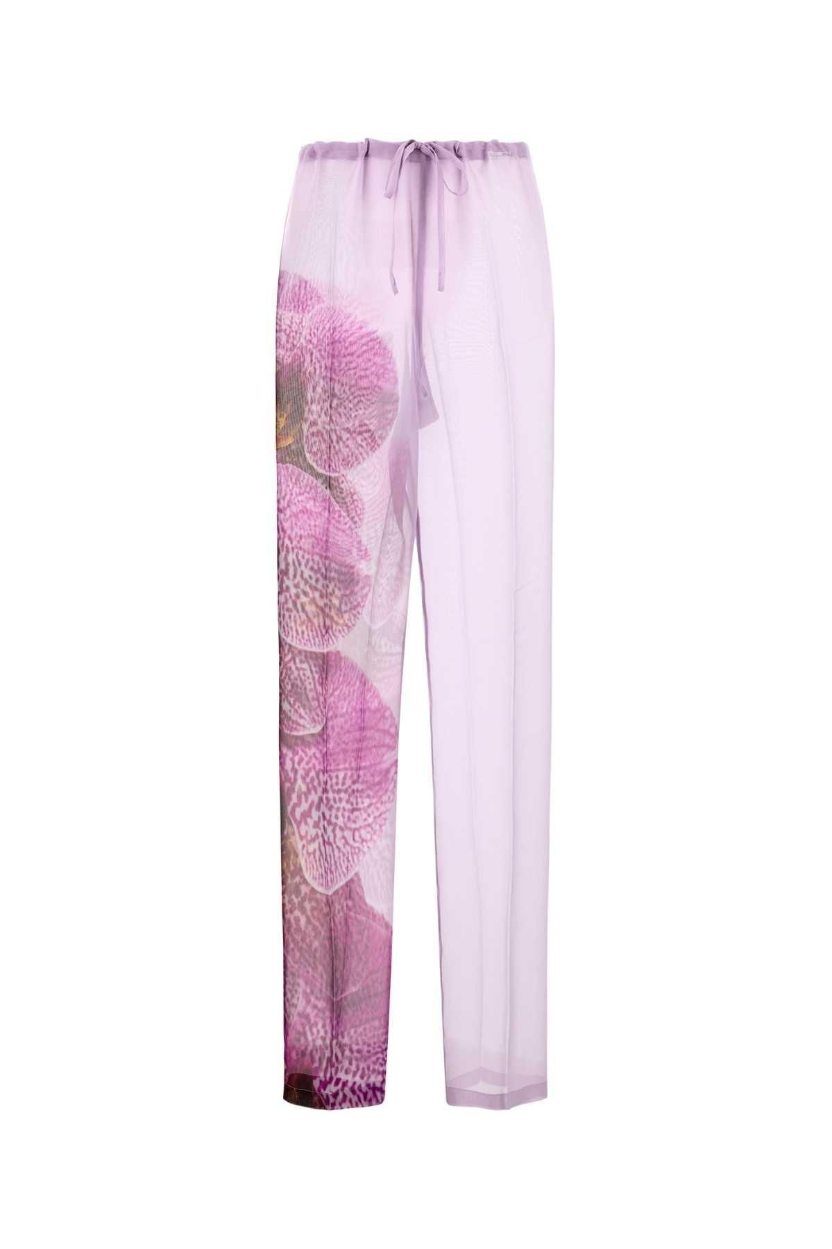 Brunello Cucinelli Violet Pants With Monil Detail On The