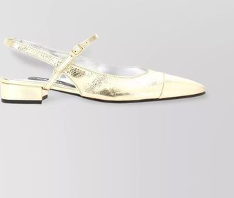 Carel square toe metallic finish sling back ballerina shoes