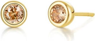 Lafonn Bezel Simulated Birthstone Stud Earrings in Yellow at Nordstrom