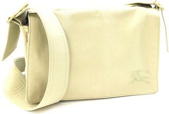 Burberry Black Light Green Canvas Shoulder Bag Sling Bag (Pre-Owned)