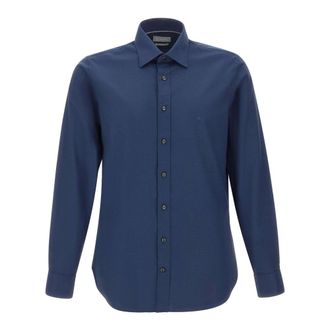 Michael Kors Stretch Cotton Dobby Overhemd - Heren - Overhemden - Blauw - Maat: 4XL Katoen
