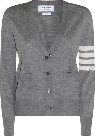 Thom Browne Grey Wool Cardigan