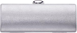 Nina Xandra Metallic Faux Leather Frame Clutch in Silver at Nordstrom
