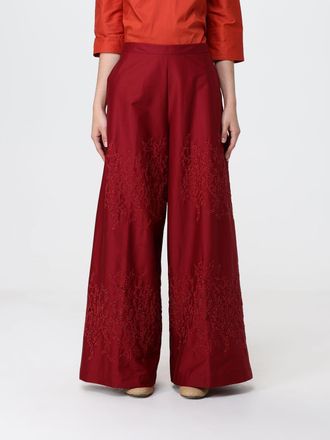 Liviana Conti Pantaloni Ilaria in cotone con ricami