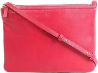 Celine Pre-owned Cross Body Bags, female, Pink, Size: ONE SIZE Pre-owned Trio Large Crossbody Bag