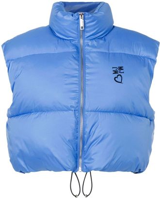 Moschino padded cropped vest - women - Polyester - 44 - Blue