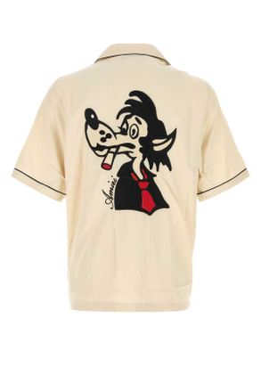 Amiri Wolf Embroidered Shirt - Beige