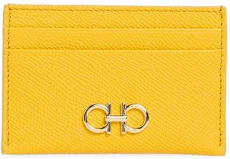 Ferragamo Double Gancio Leather Card Holder in Sunshine Yellow at Nordstrom